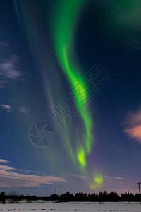 北芬兰的三月寒冷夜晚您可以看到北图片