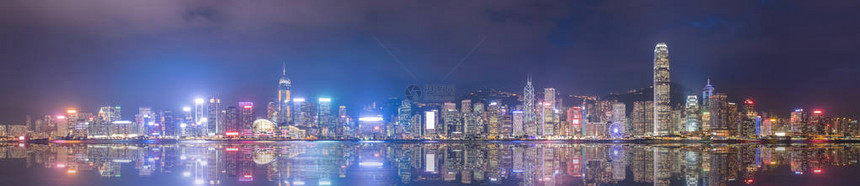 香港天际线夜景全图片