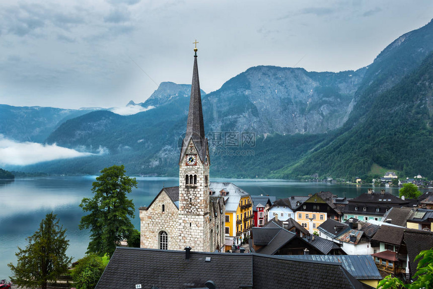 阿尔卑斯山脉奥地利的Hallstatid图片