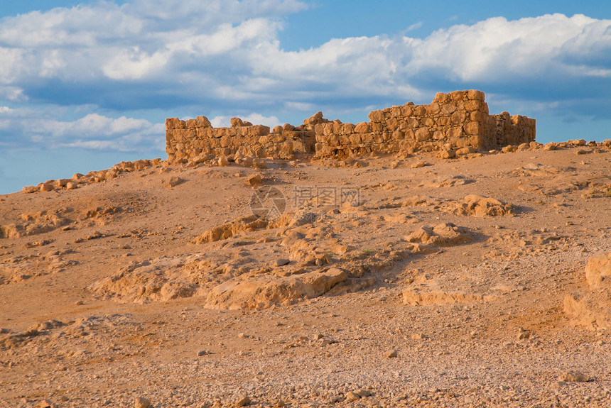 以色列内盖夫沙漠Massada堡垒被图片