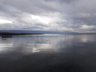 马其顿的奥赫里德湖景观图片