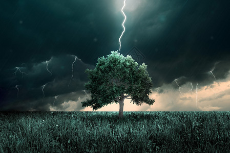 雷西姆莱里暴风雨的雷鸣和光线背景