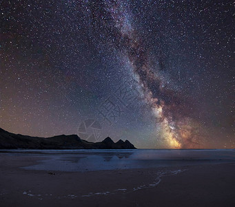 海边美丽的银河图片