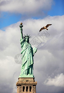 纽约市曼哈顿和自由女神像图片