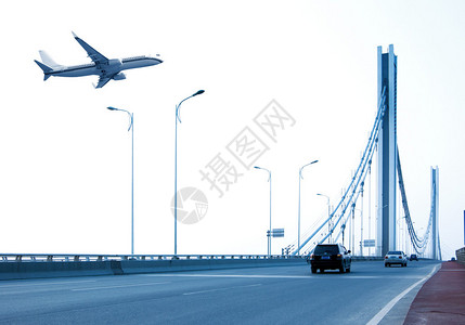 桥梁和飞机三维运输图片