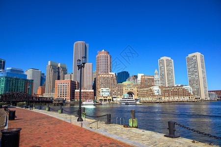 波士顿港和金融区美图片