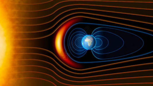 磁场太阳风带电粒子高清图片