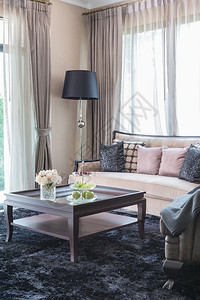 具有经典沙发风格的客厅木制图片