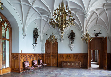 欧洲漂亮的哥特式城堡的房间图片