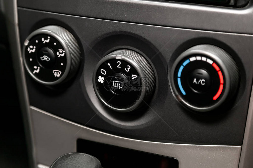 与车内空调按钮的黑色细节关闭汽车通风系统和空调现代汽车图片