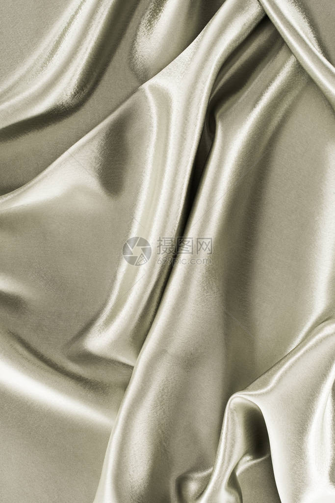 金属银皱缎织物背景图片