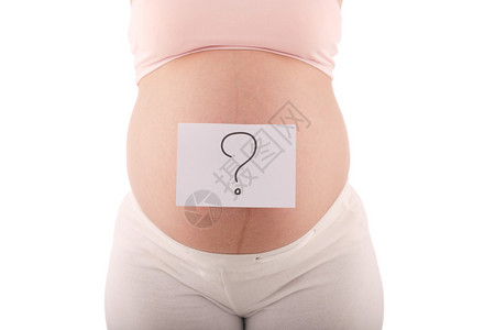 男童或女童概念怀孕妇女肚子上贴有标签图片