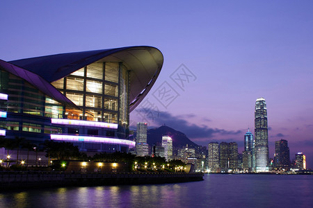 晚上在香港背景图片