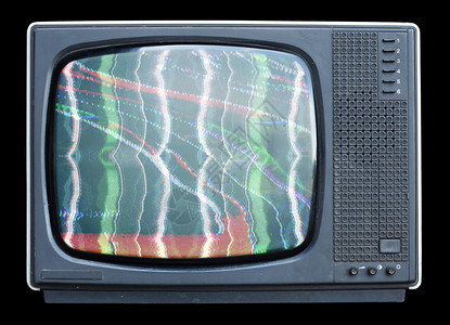 屏幕上有静电的旧电视图片