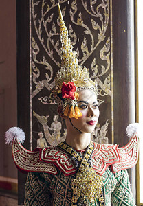 Praram是泰国古典蒙面传统舞蹈戏剧艺术的特色背景图片
