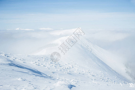 戈尔加尼山脉白雪覆盖的山丘图片