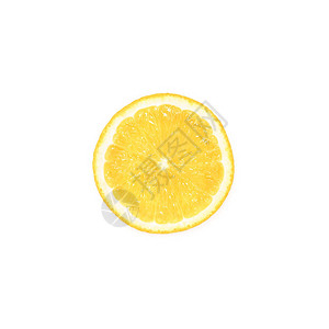 新鲜柠檬片白色隔离背景图片