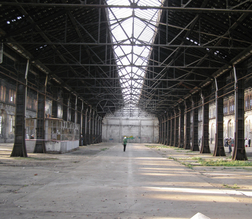 废弃的工厂业考古建筑结图片