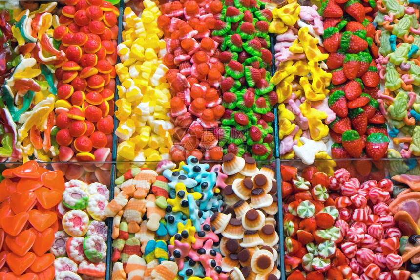 在巴塞罗纳的博克里亚卖满了糖图片