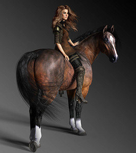 CGI白背湾马的皮衣铁甲图片