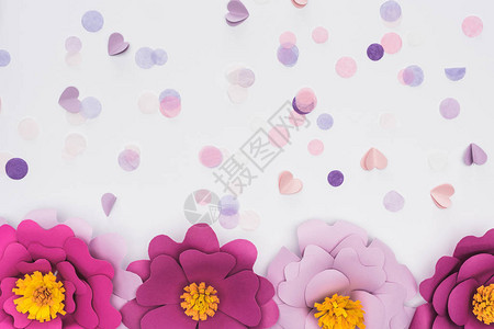 粉红色和紫色花朵在白上隔图片