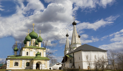 俄罗斯乌格利奇镇圣阿列克谢正统修道院圣Alexey大教堂和Mavel图片