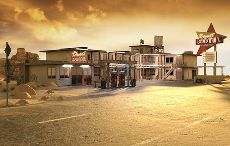 沙漠汽车旅馆图片