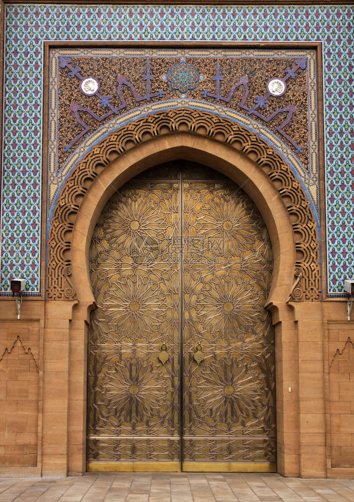 摩洛哥皇宫的装饰门图片