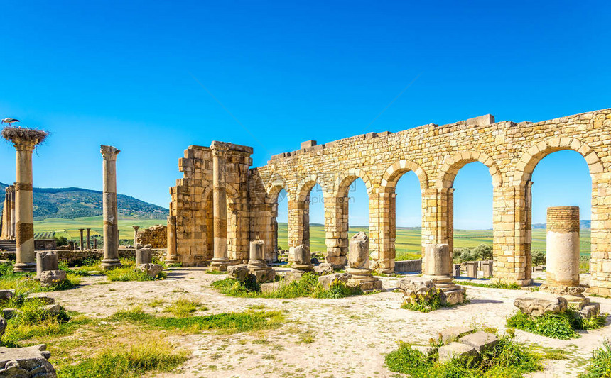 古代城市摩洛哥沃卢比利斯巴图片