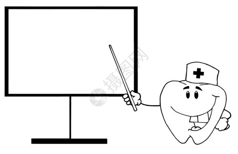 牙医宣传三折页牙医生在板上显示指针设计图片