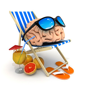 沙滩床和大脑3D图片