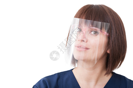 戴大防护医疗屏幕或脸罩塑料防护罩图片