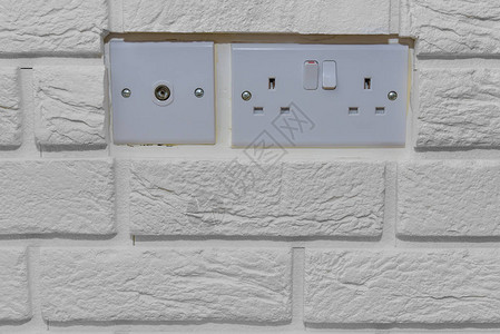英国版本的墙插座电背景图片