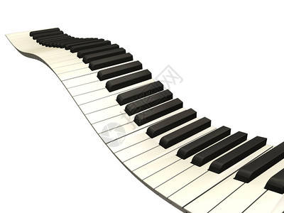 波浪钢琴键的3D渲染背景图片