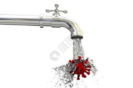 弧菌饮用水概念3D插图显示受设计图片