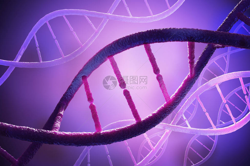 螺旋DNA分子的近视3D图片