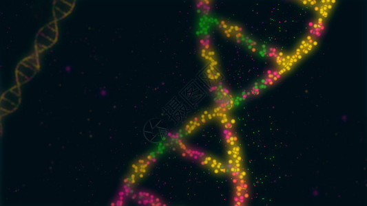 测序仪DNA螺旋分子抽象3D插图生物技术遗传学和生物学概念设计图片