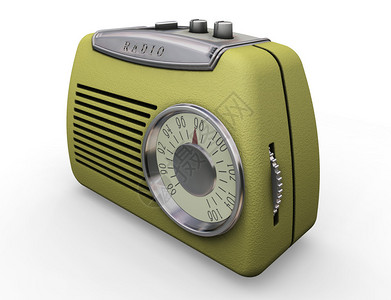 复古风格收音机的3D渲染图片