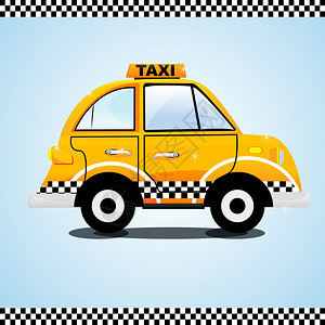 出租车在路上的插画图片