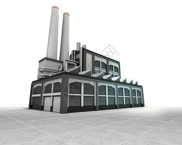 作为工业生产引擎插图的孤立工厂图片