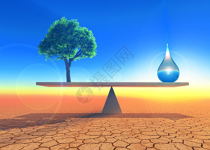 一滴水和一棵树背景图片