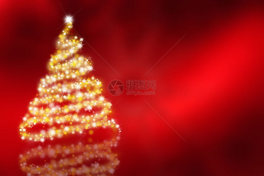 闪发光的圣诞树背景图片