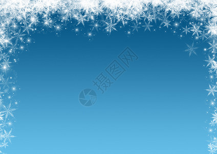 带有雪花和星边框的圣诞背景图片