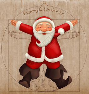 维特鲁威人圣诞老人莱昂纳多的维设计图片