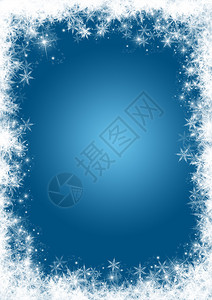 带有雪花和星边框的圣诞背景背景图片
