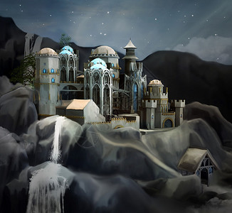 有城堡的幻想王国3D和图片