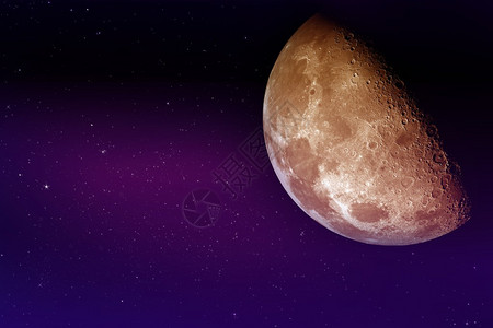 真正的月亮照片与凉爽的夜空插图混合图片