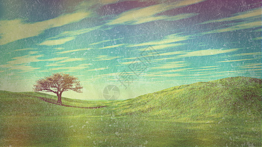 草树和天空背景具有追溯图片