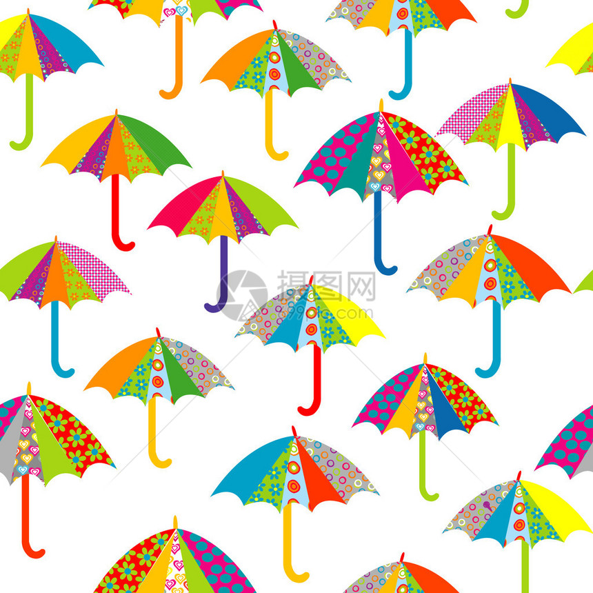 带雨伞的无缝模式图片