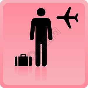 在机场带行李的人图标图片
